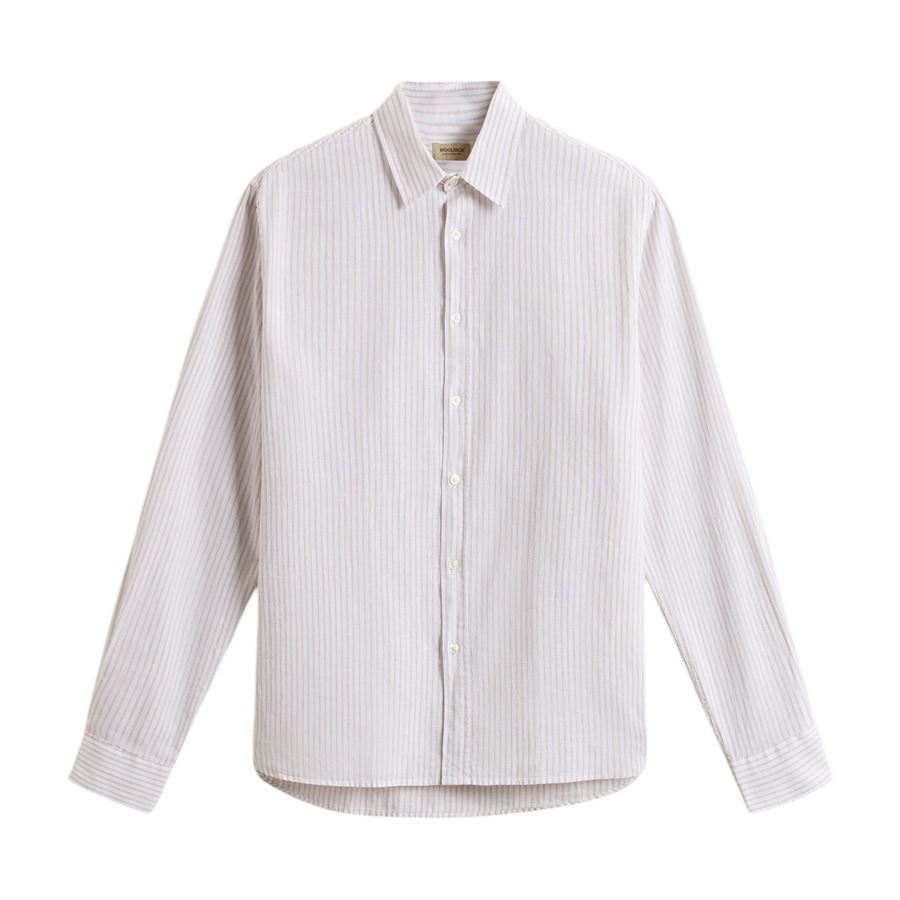 Camicia in misto lino e cotone da uomo Woolrich | CFWOSI01708709
